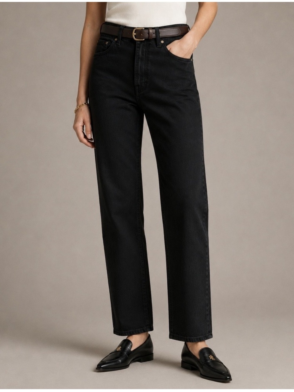 VTG Ralph Lauren Black Straight-Leg Jeans Size 6 / 29